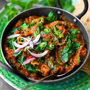 Fresh-Aubergines-And-Spinach-In-Light-Spices - The 29029 Parkstone Restaurant - Nepalese and Indian Restaurant in Parkstone Poole Dorset